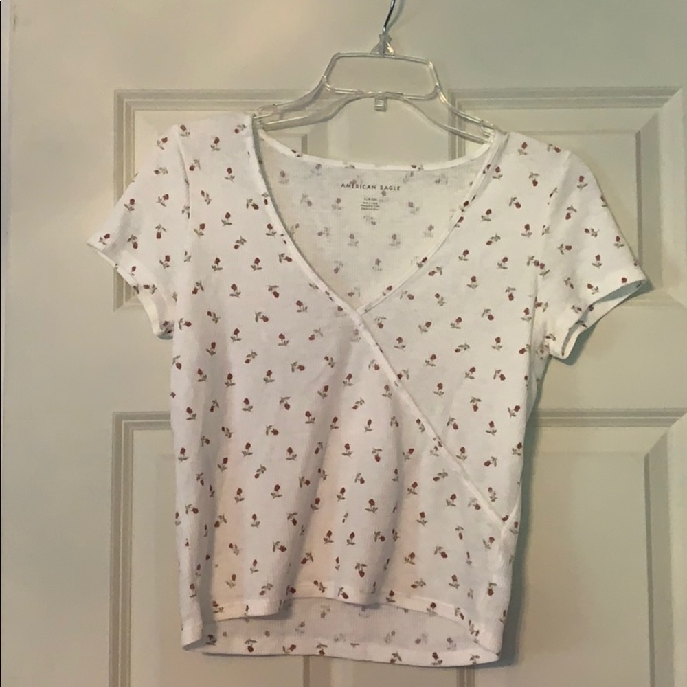 floral wrap top
